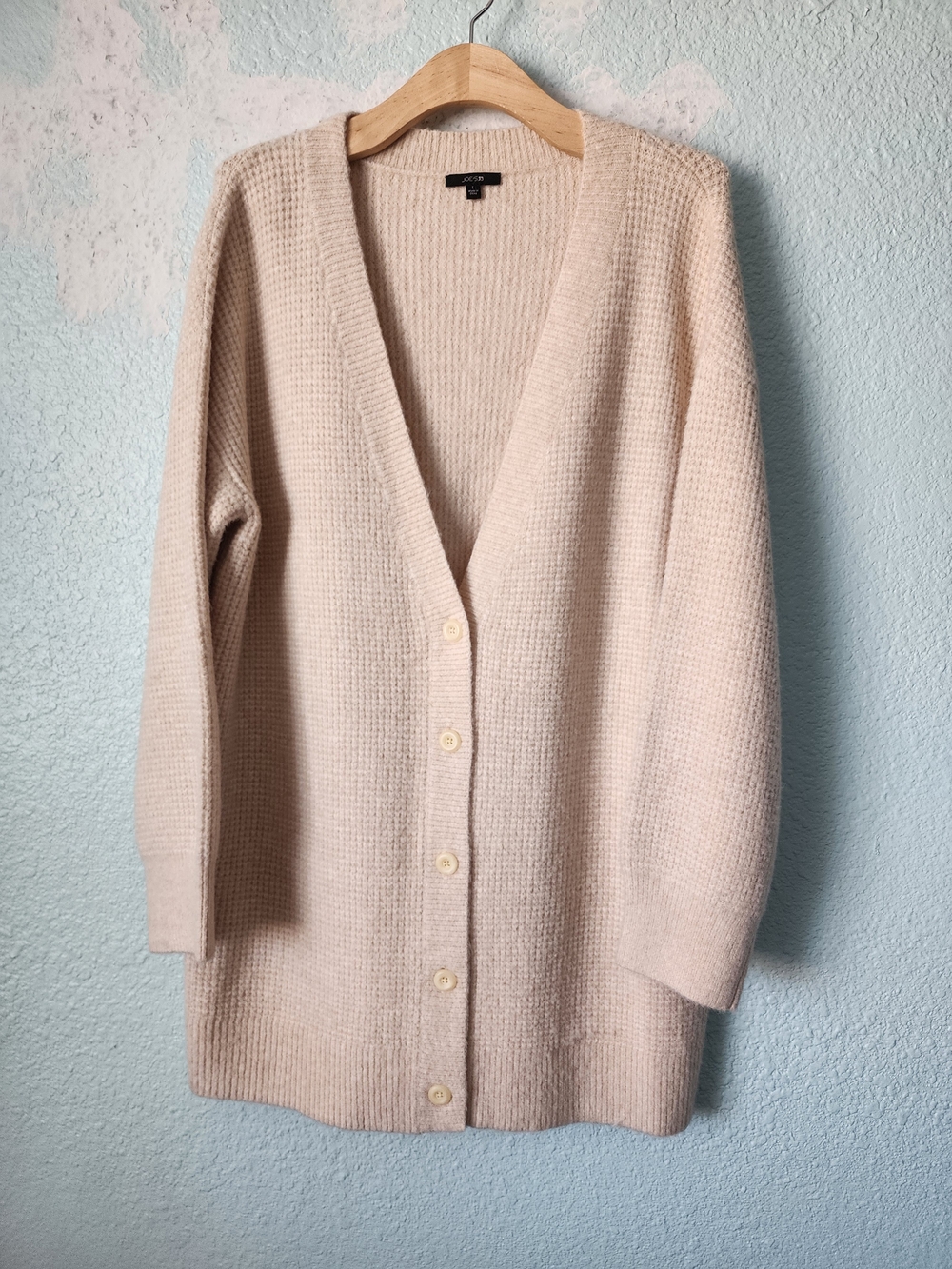Joe's Jeans Light Cream Button-Up Knit Long Cardigan New Without Tags